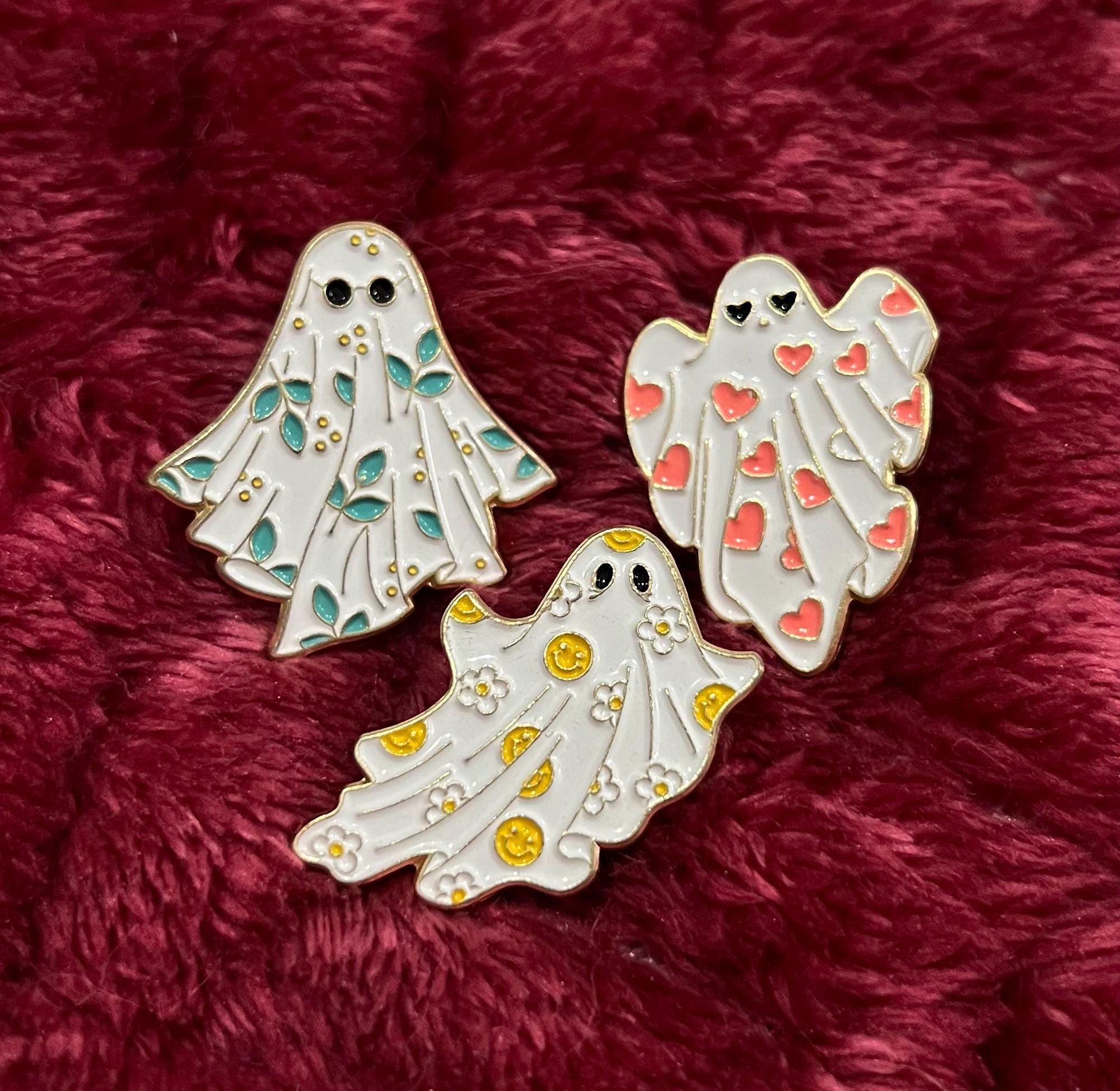 Ghost Trio Enamel Pins