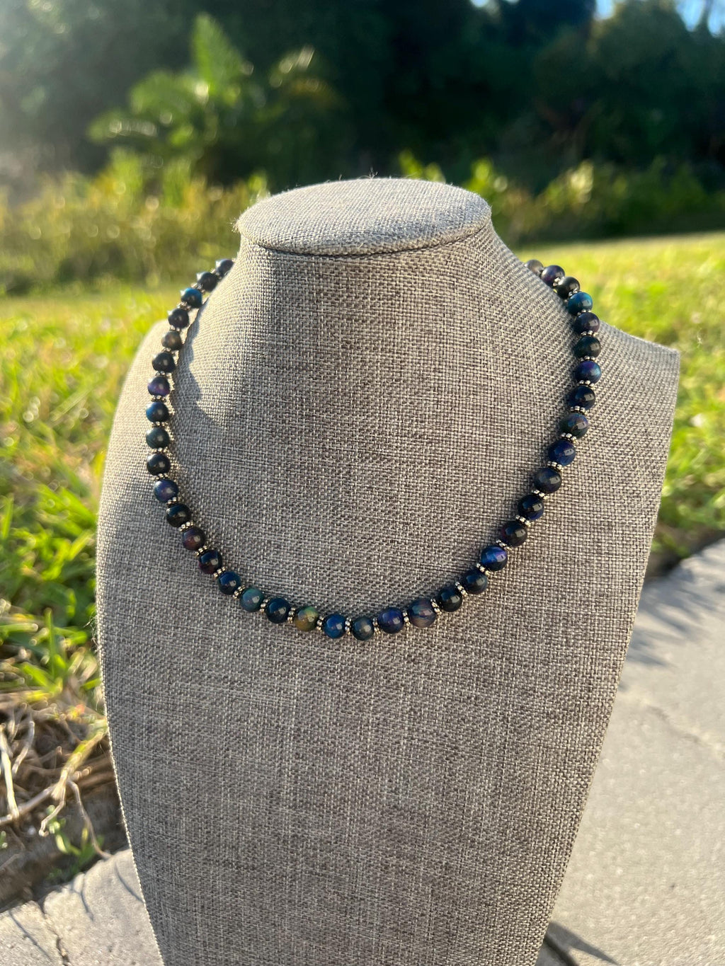 Galaxy Tigers Eye Crystal Choker Necklace