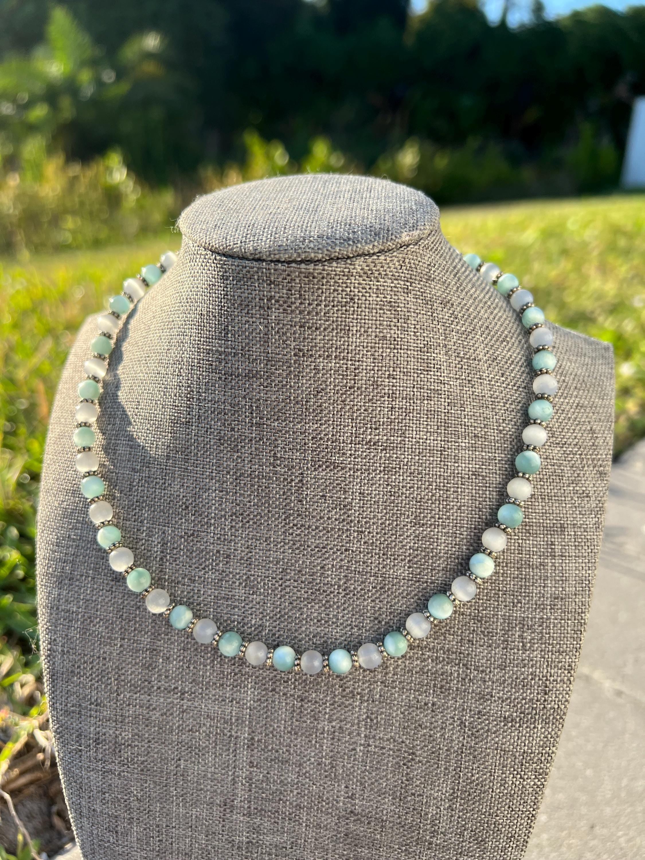 Aventurine + Cats Eye Crystal Choker Necklace