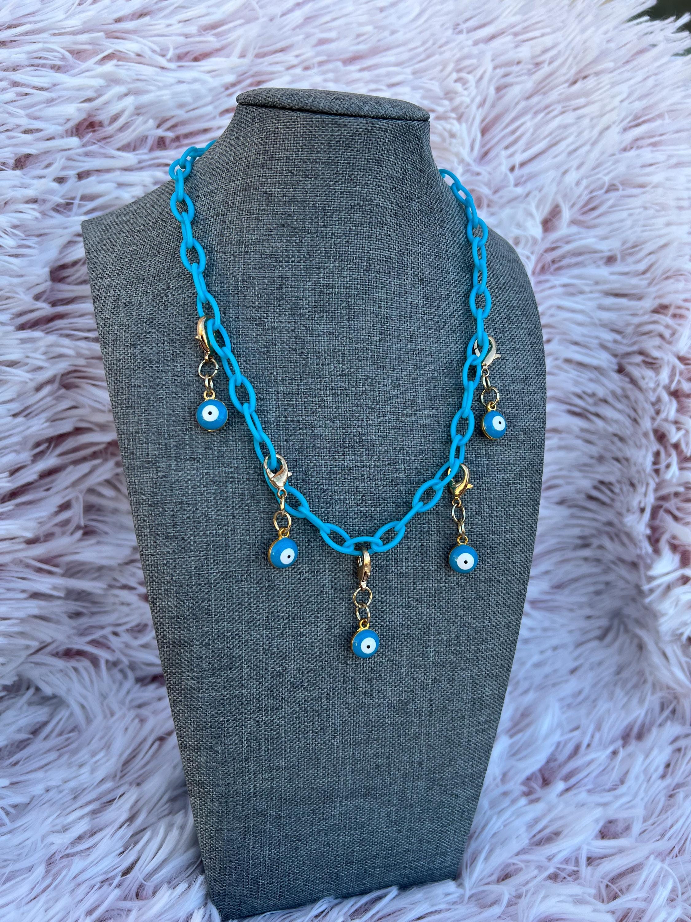 Blue Evil Eye Charm Necklace