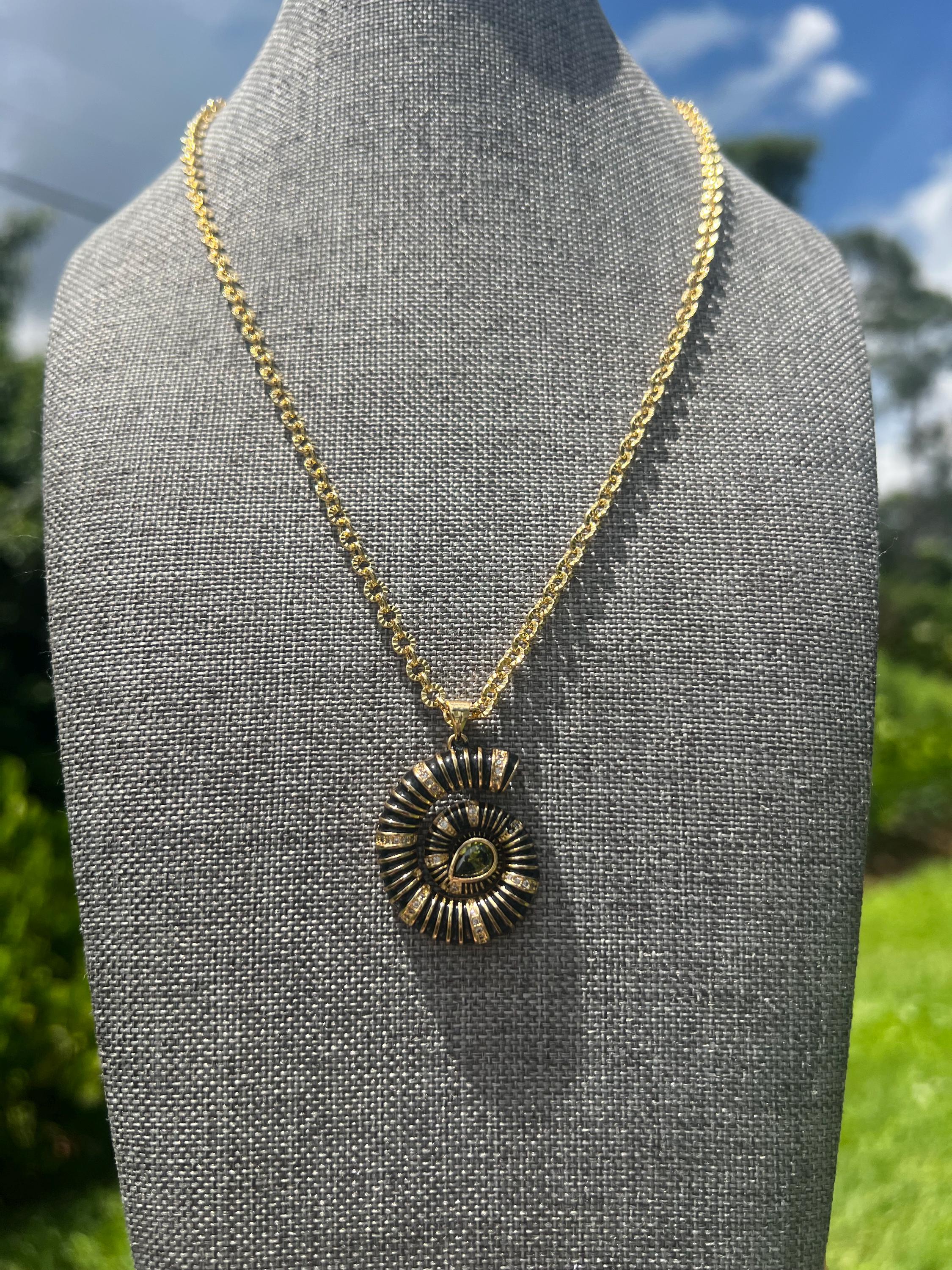 Midnight Luxe Spiral Gold Plated Chain Necklace