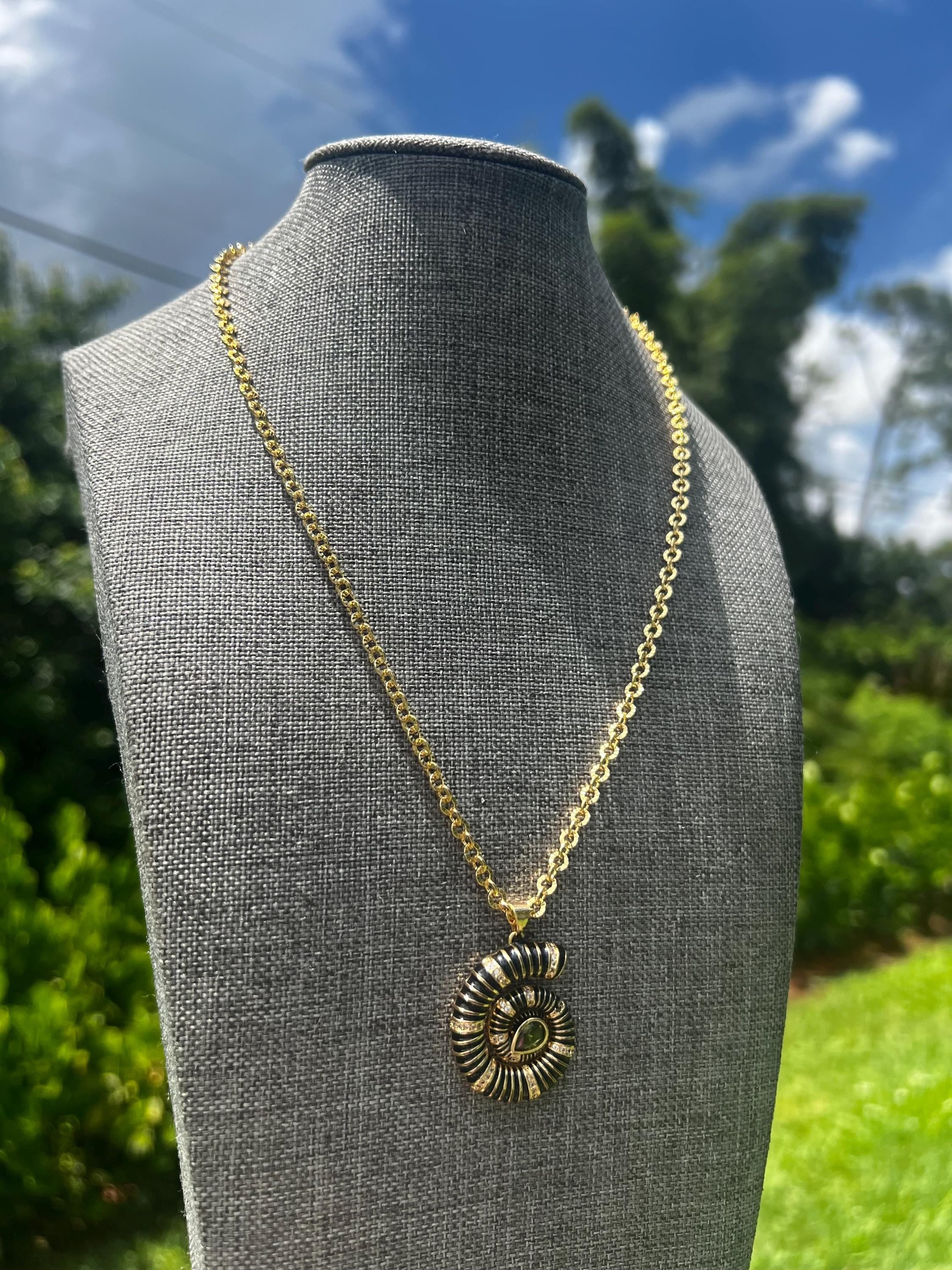 Midnight Luxe Spiral Gold Plated Chain Necklace