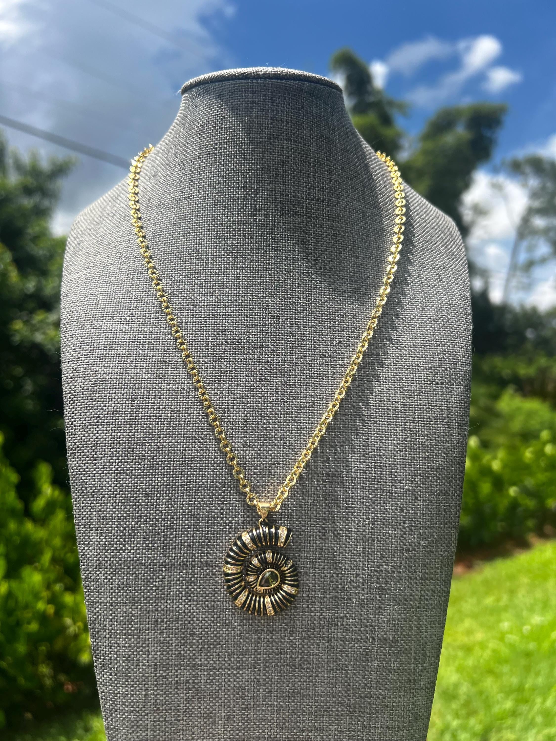 Midnight Luxe Spiral Gold Plated Chain Necklace