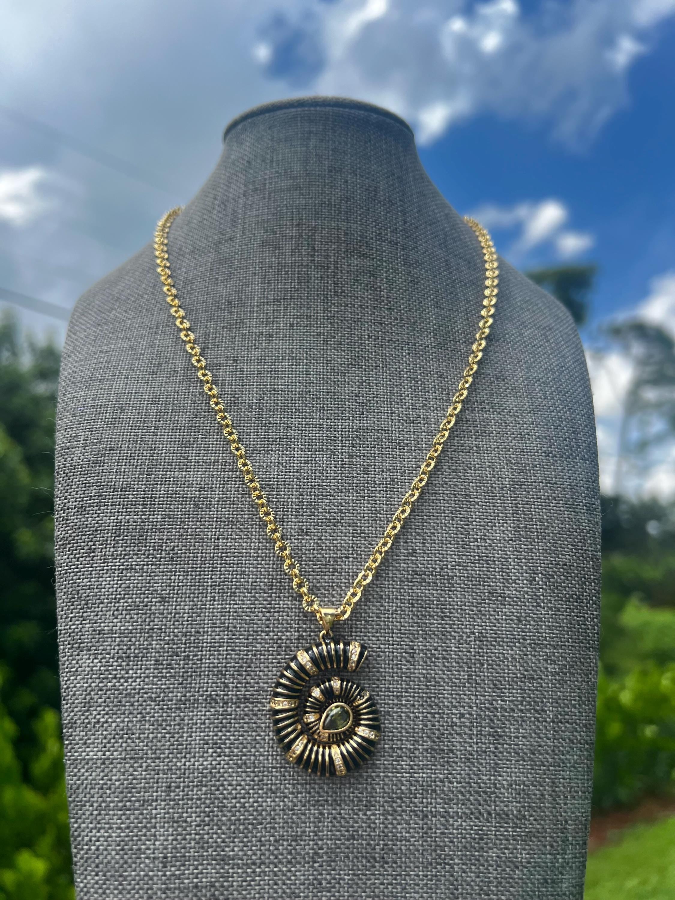 Midnight Luxe Spiral Gold Plated Chain Necklace
