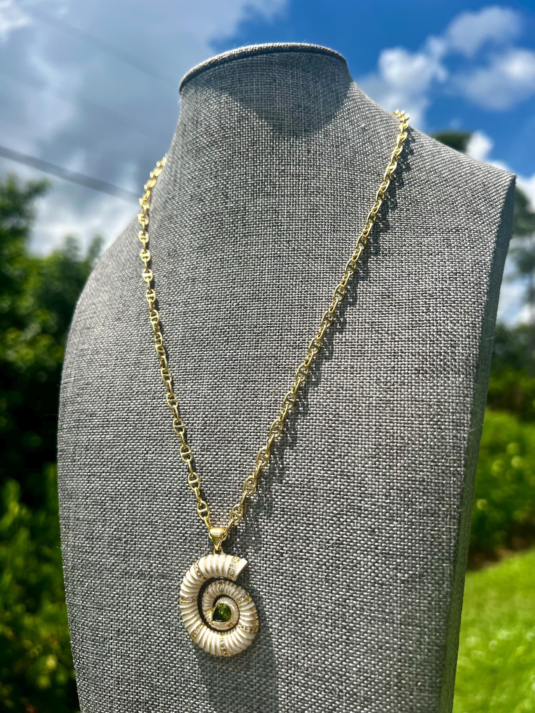 Ivory Glow Spiral Gold Plated Necklace