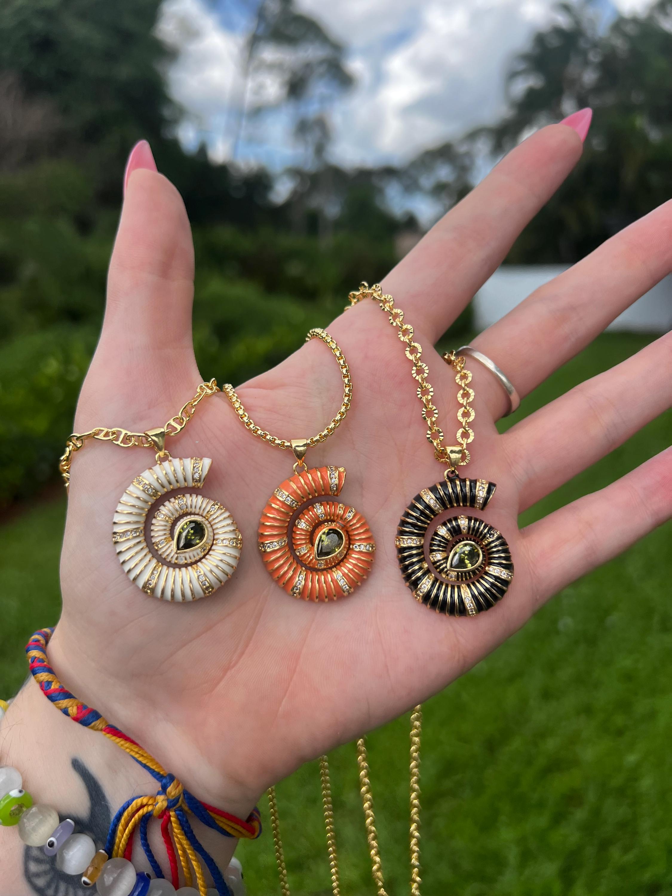 Midnight Luxe Spiral Gold Plated Chain Necklace