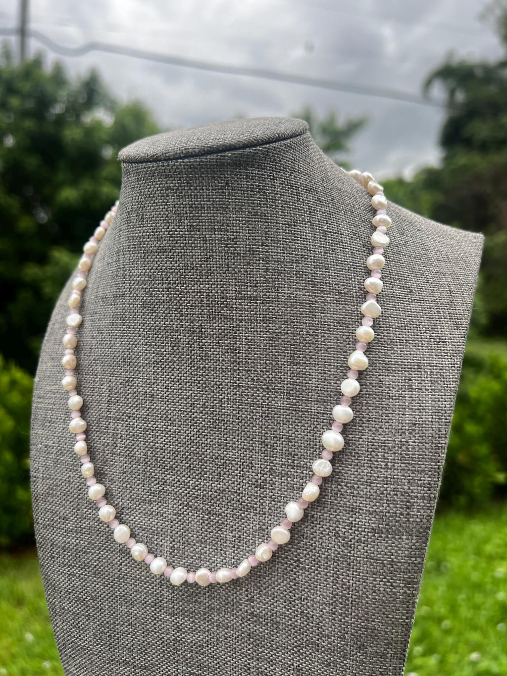 Lavender Cat Eye Freshwater Pearl Necklace