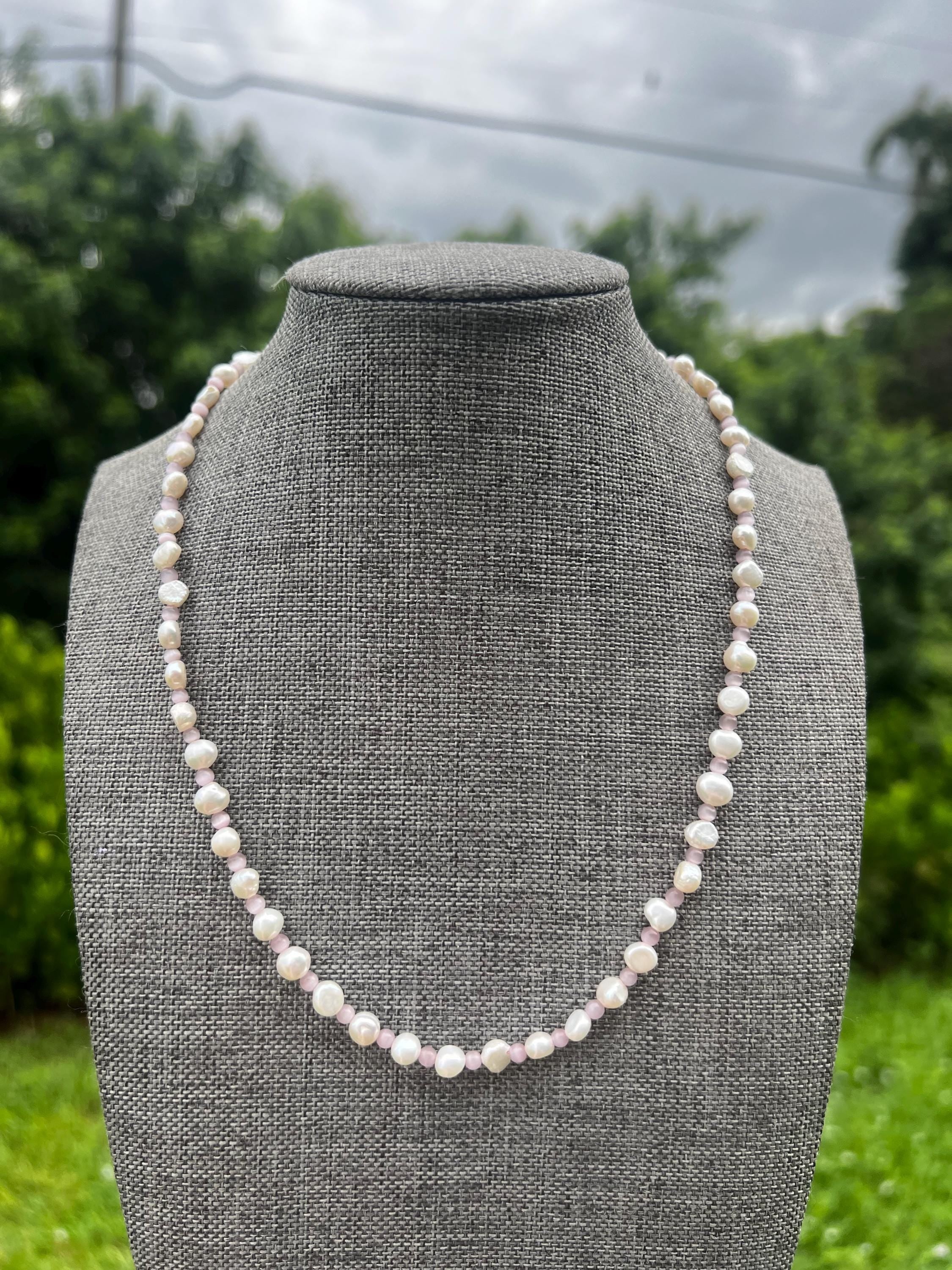 Lavender Cat Eye Freshwater Pearl Necklace