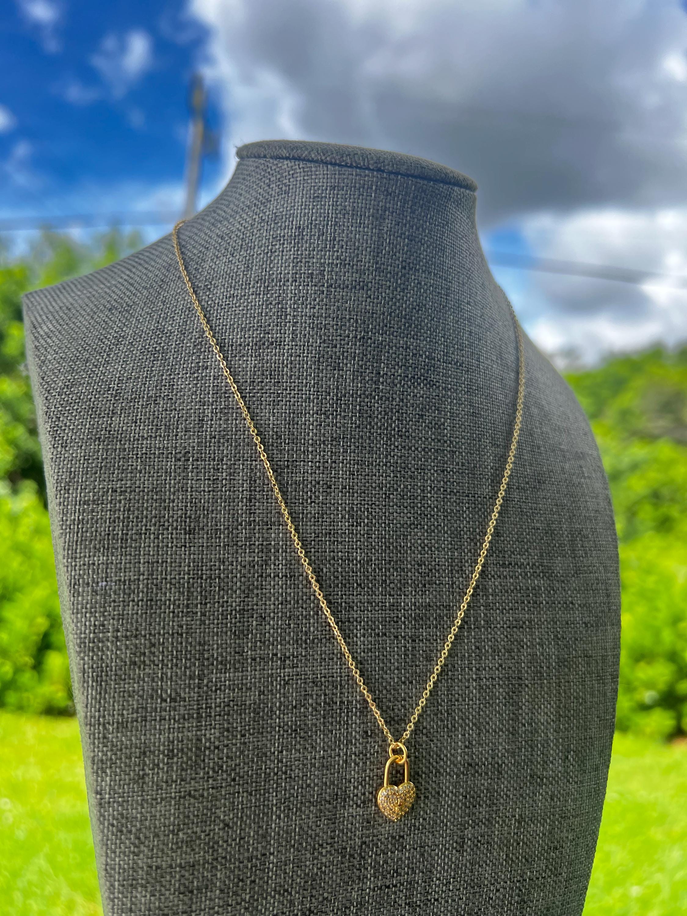 Gold Plated Star Love Lock Chain Necklace