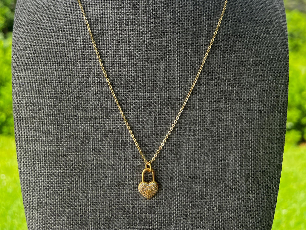 Gold Plated Star Love Lock Chain Necklace