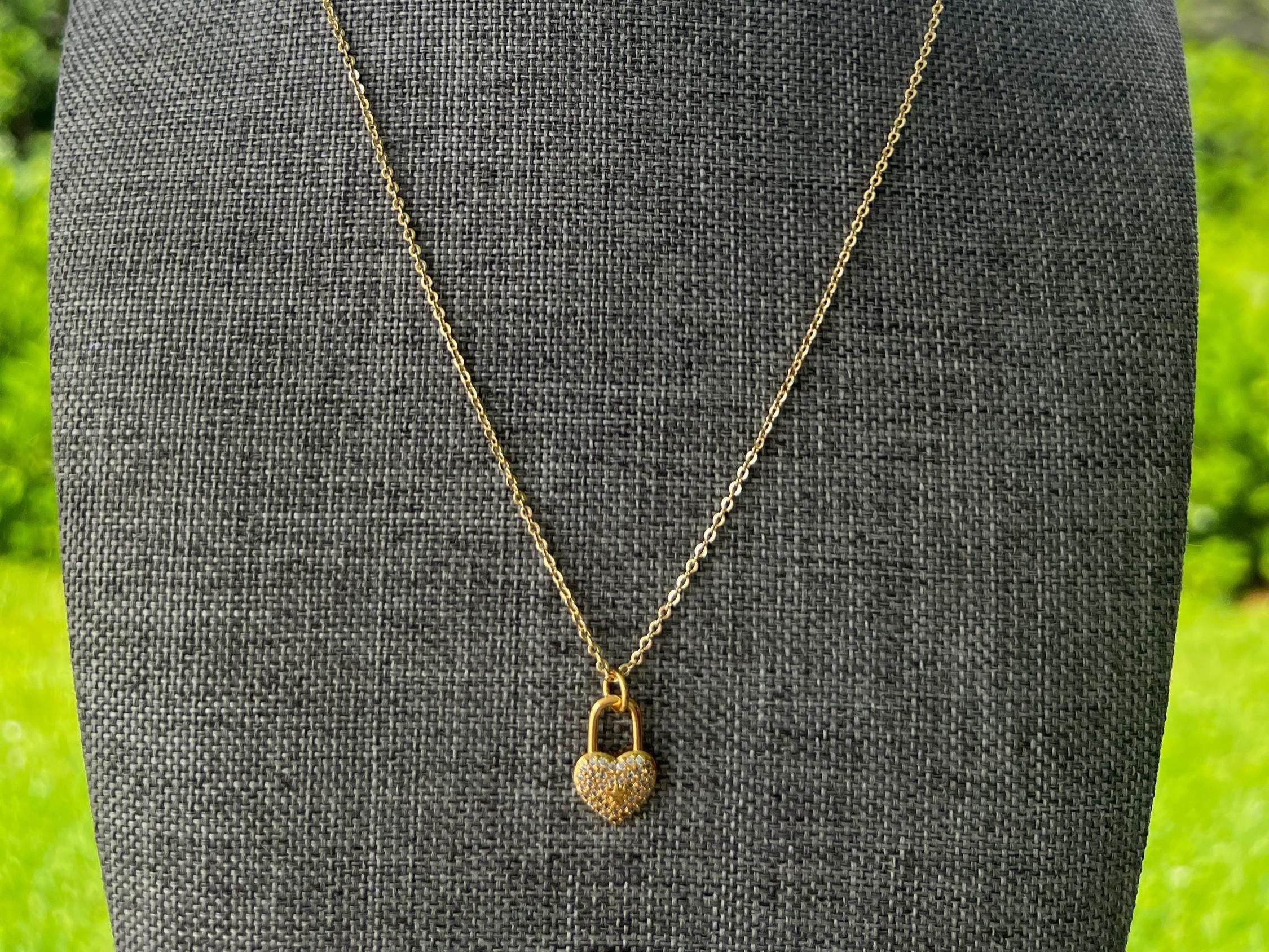 Gold Plated Star Love Lock Chain Necklace