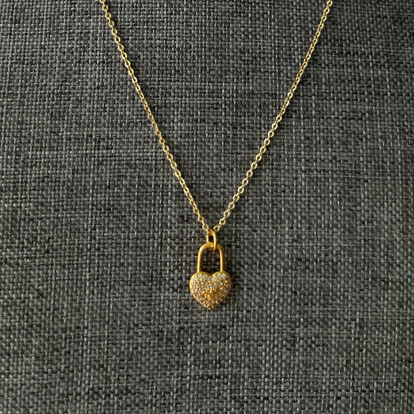 Gold Plated Star Love Lock Chain Necklace