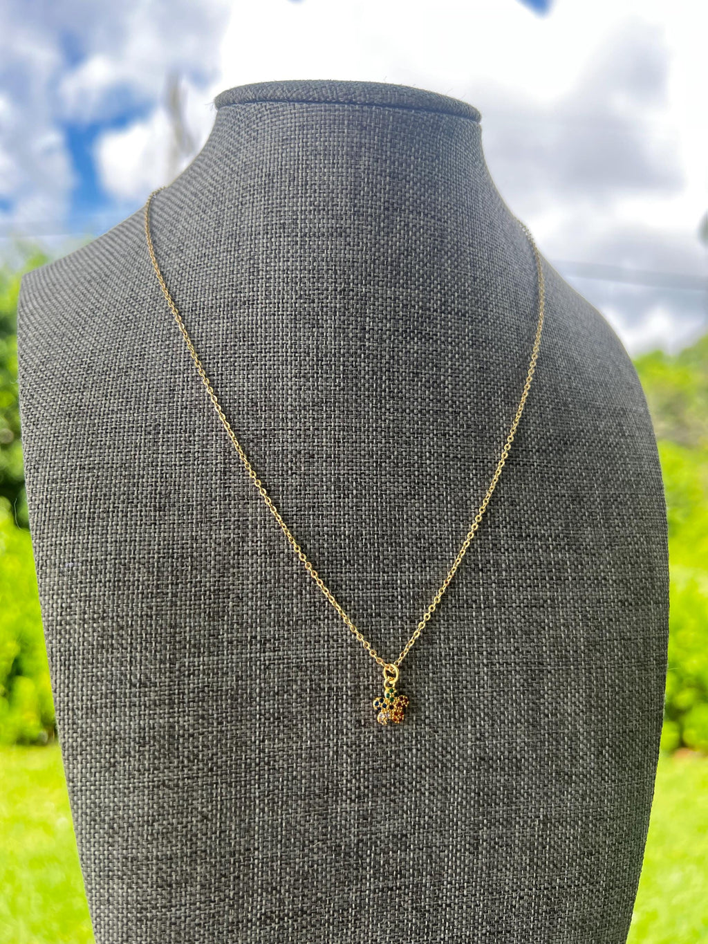 Gold Plated Rainbow Flower Chain Necklace