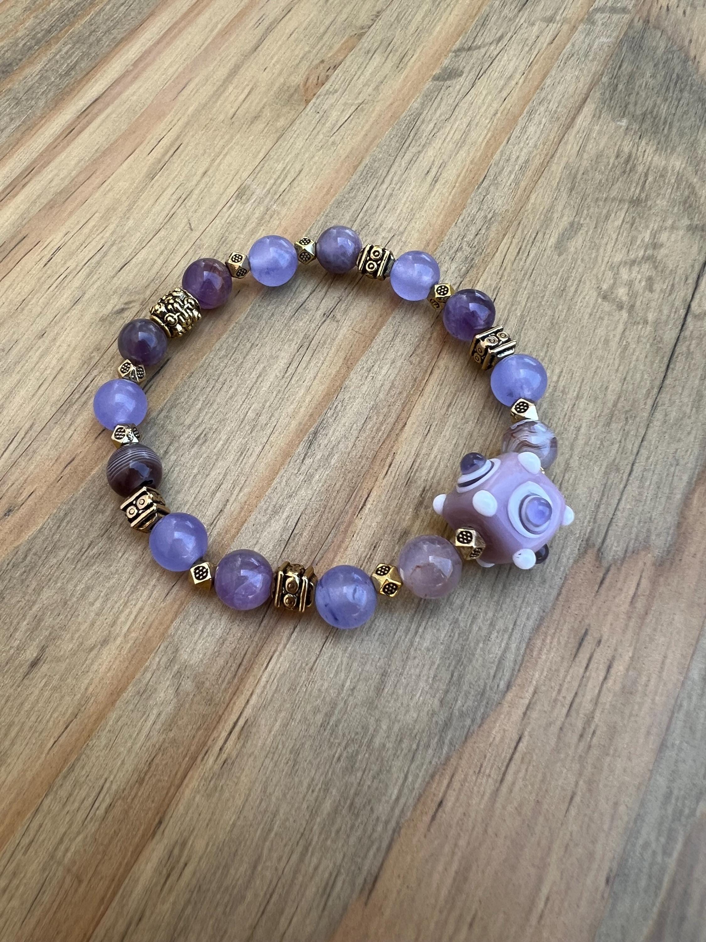 Galactic Purple Jade Crystal Bracelet