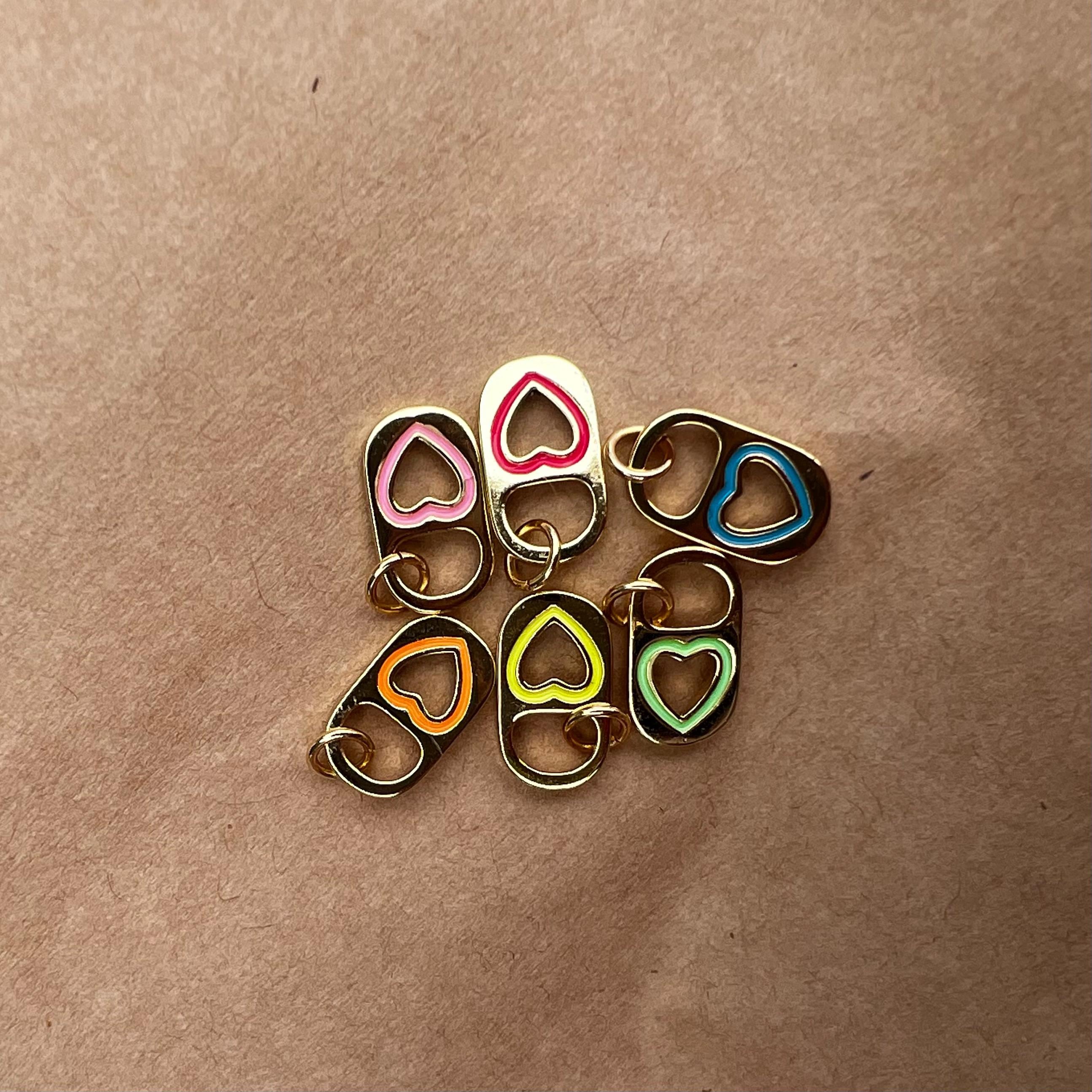 Gold Plated Blue Soda Tab Charm