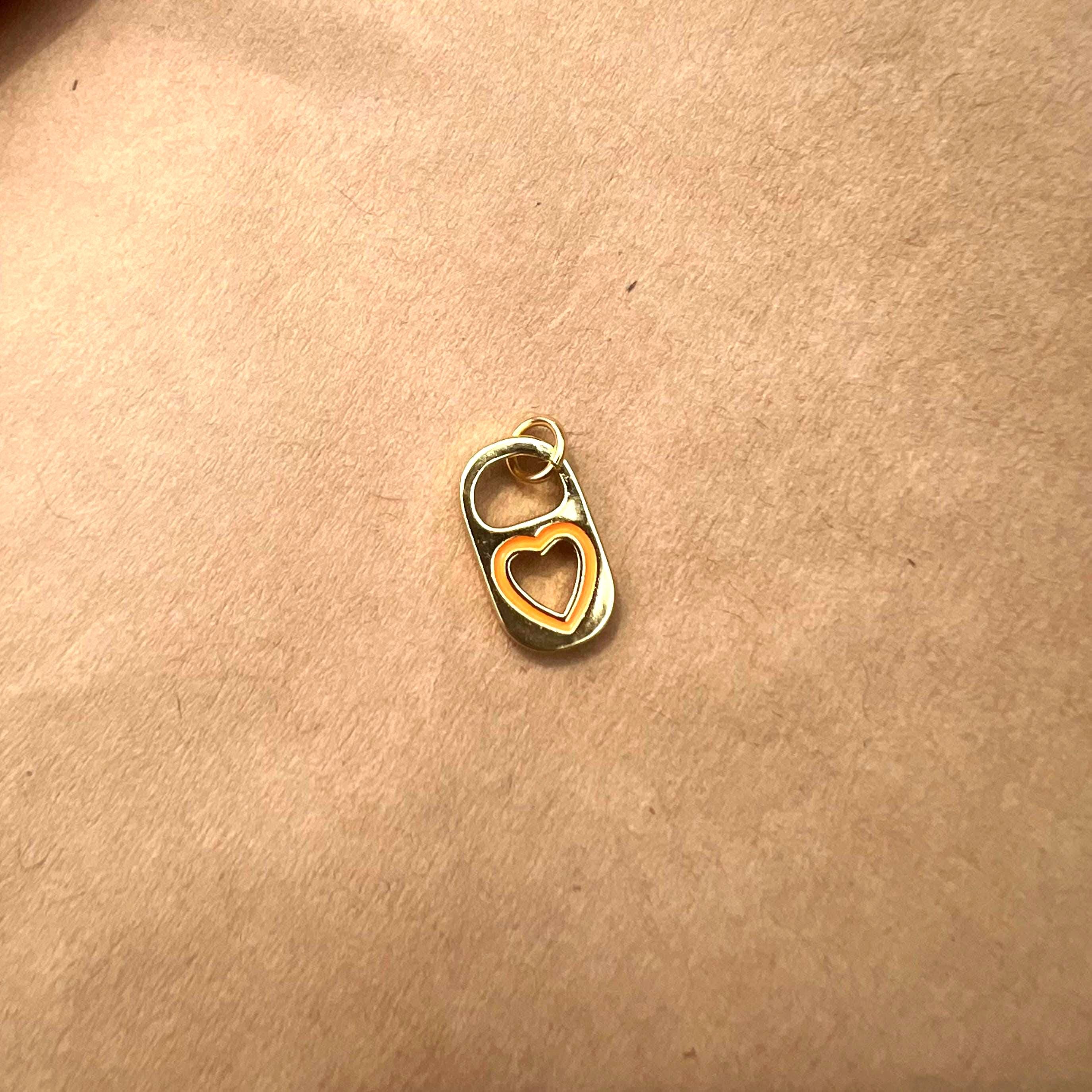 Gold Plated Orange Soda Tab Charm