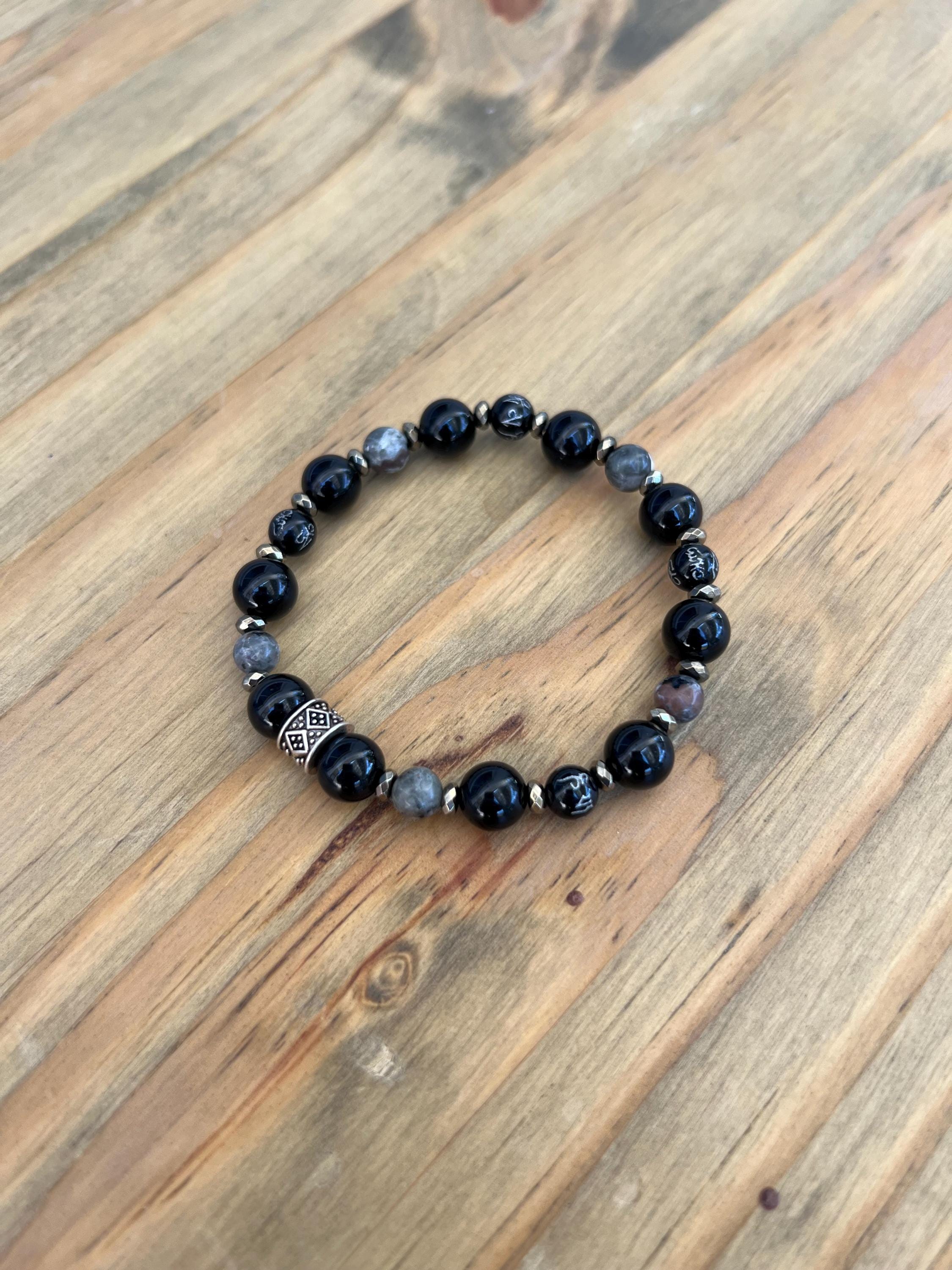 Yooperlite + Black Onyx Crystal Bracelet