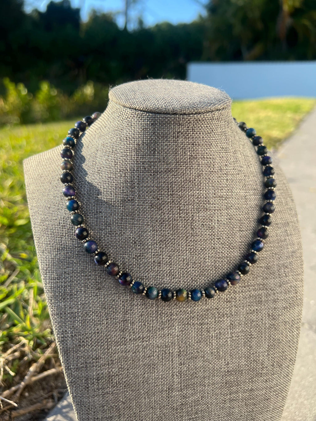 Galaxy Tigers Eye Crystal Choker Necklace