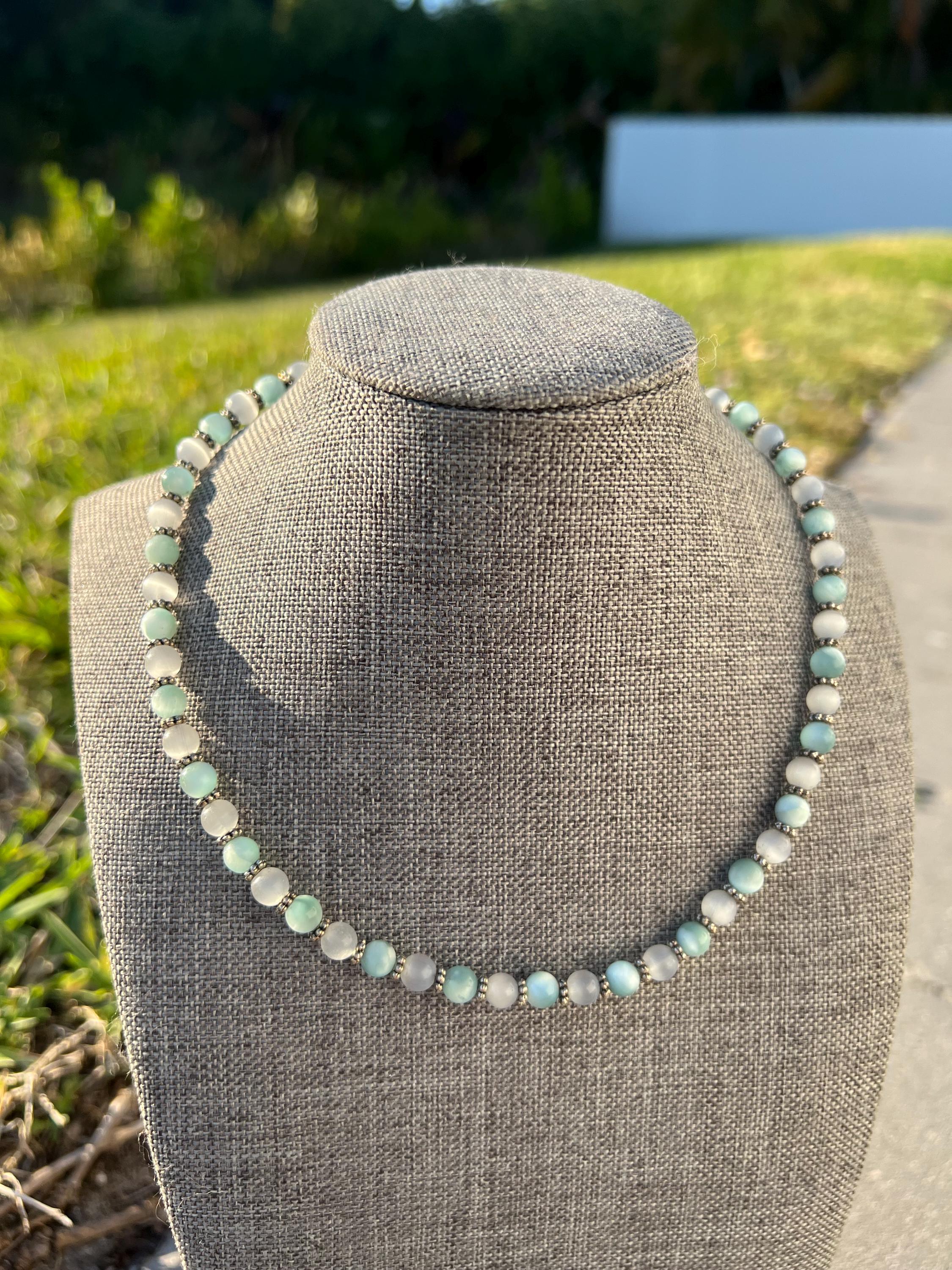 Aventurine + Cats Eye Crystal Choker Necklace