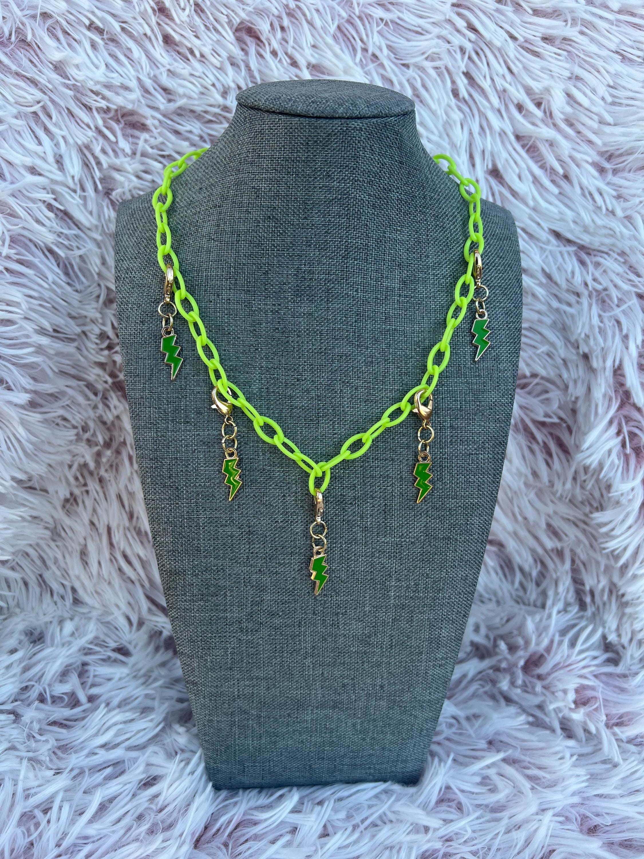 Green Electric Dreams Charm Necklace