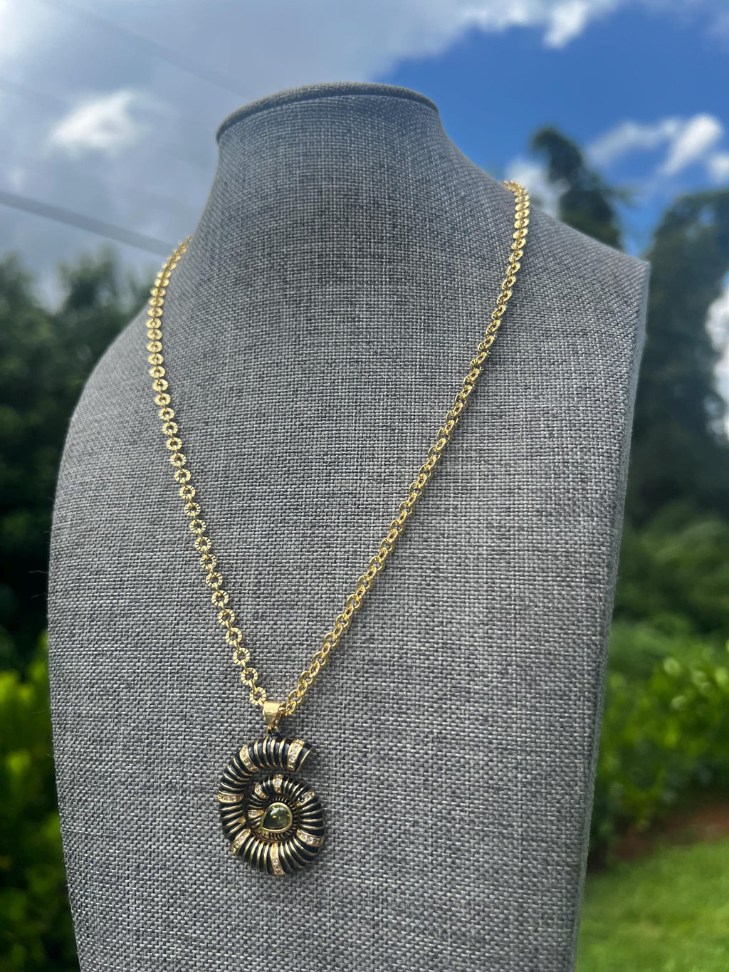 Midnight Luxe Spiral Gold Plated Chain Necklace