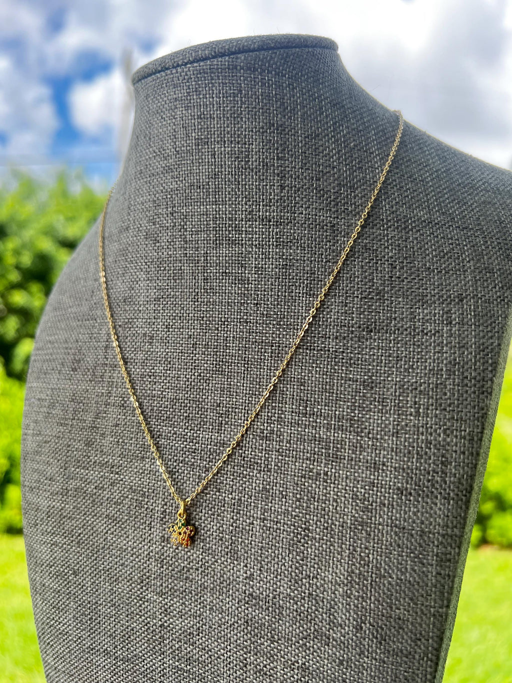 Gold Plated Rainbow Flower Chain Necklace