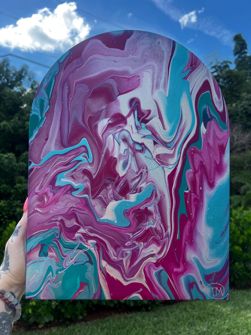 Velvet Whirlpool Acrylic Pour Painting