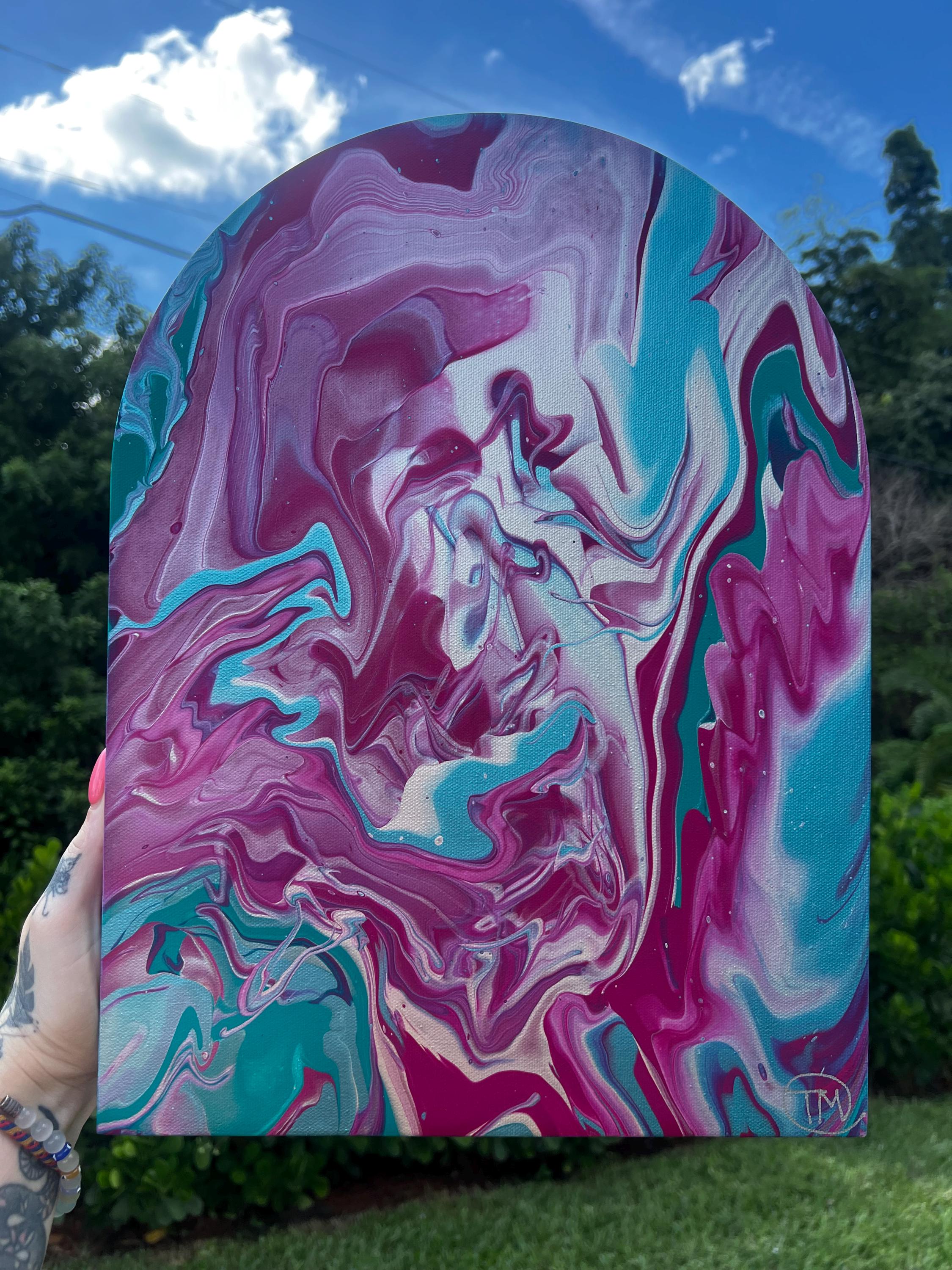 Velvet Whirlpool Acrylic Pour Painting