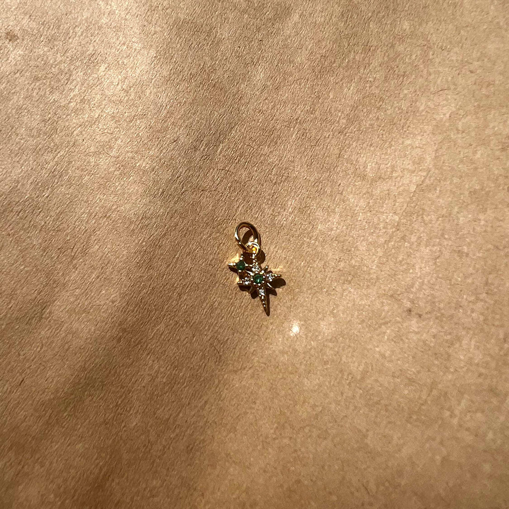 Gold Plated Green Sparkle Charm