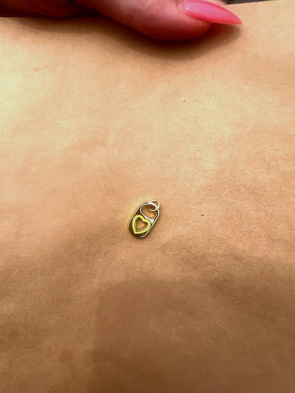 Gold Plated Lime Green Soda Tab Charm