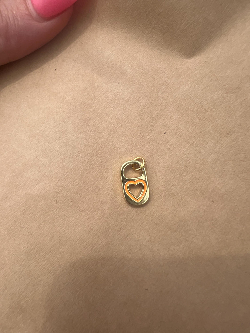 Gold Plated Orange Soda Tab Charm