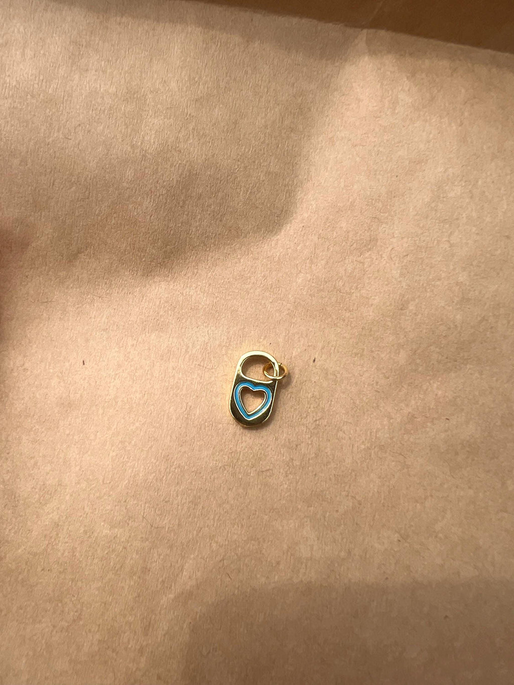 Gold Plated Blue Soda Tab Charm