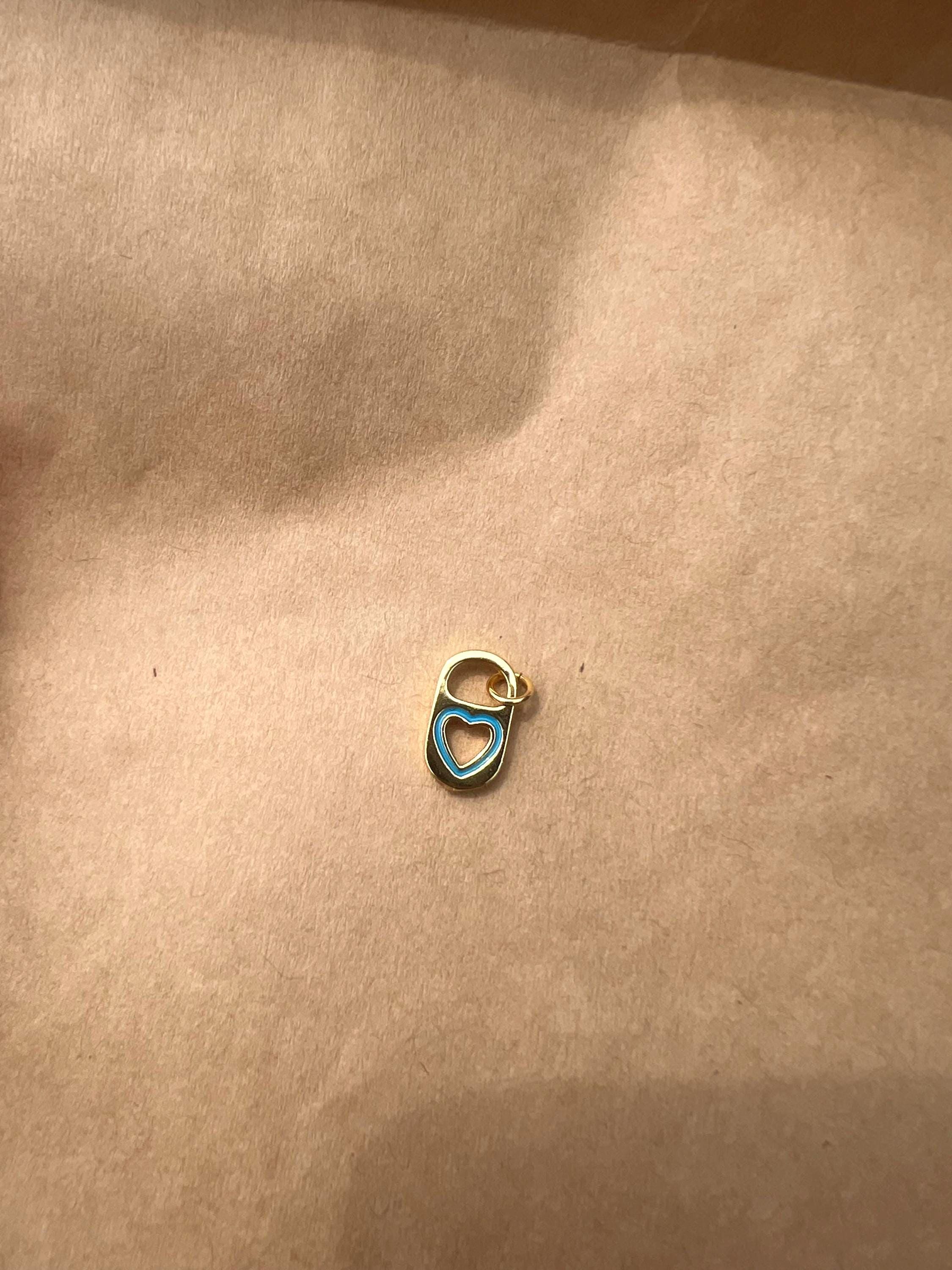 Gold Plated Blue Soda Tab Charm
