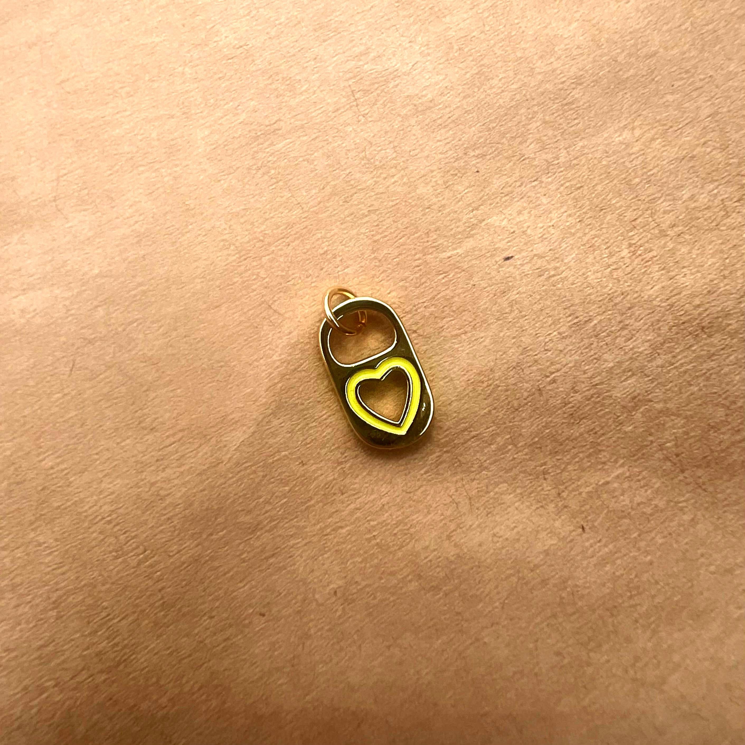 Gold Plated Lime Green Soda Tab Charm