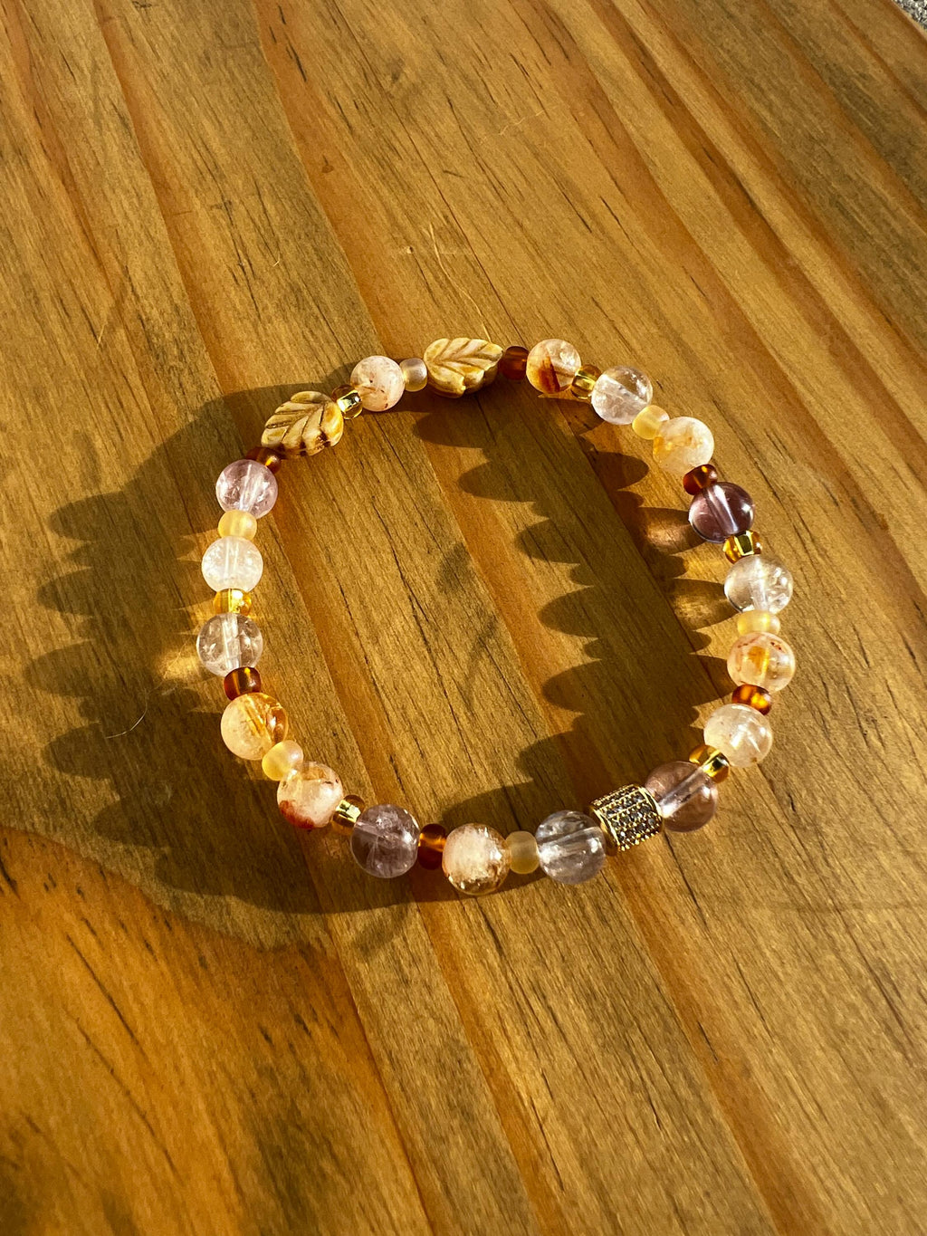 Amethyst Leaf Crystal Bracelet