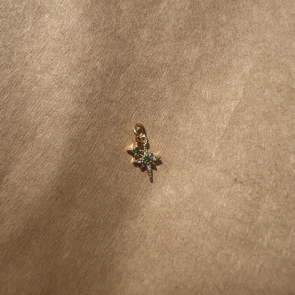 Gold Plated Green Sparkle Charm