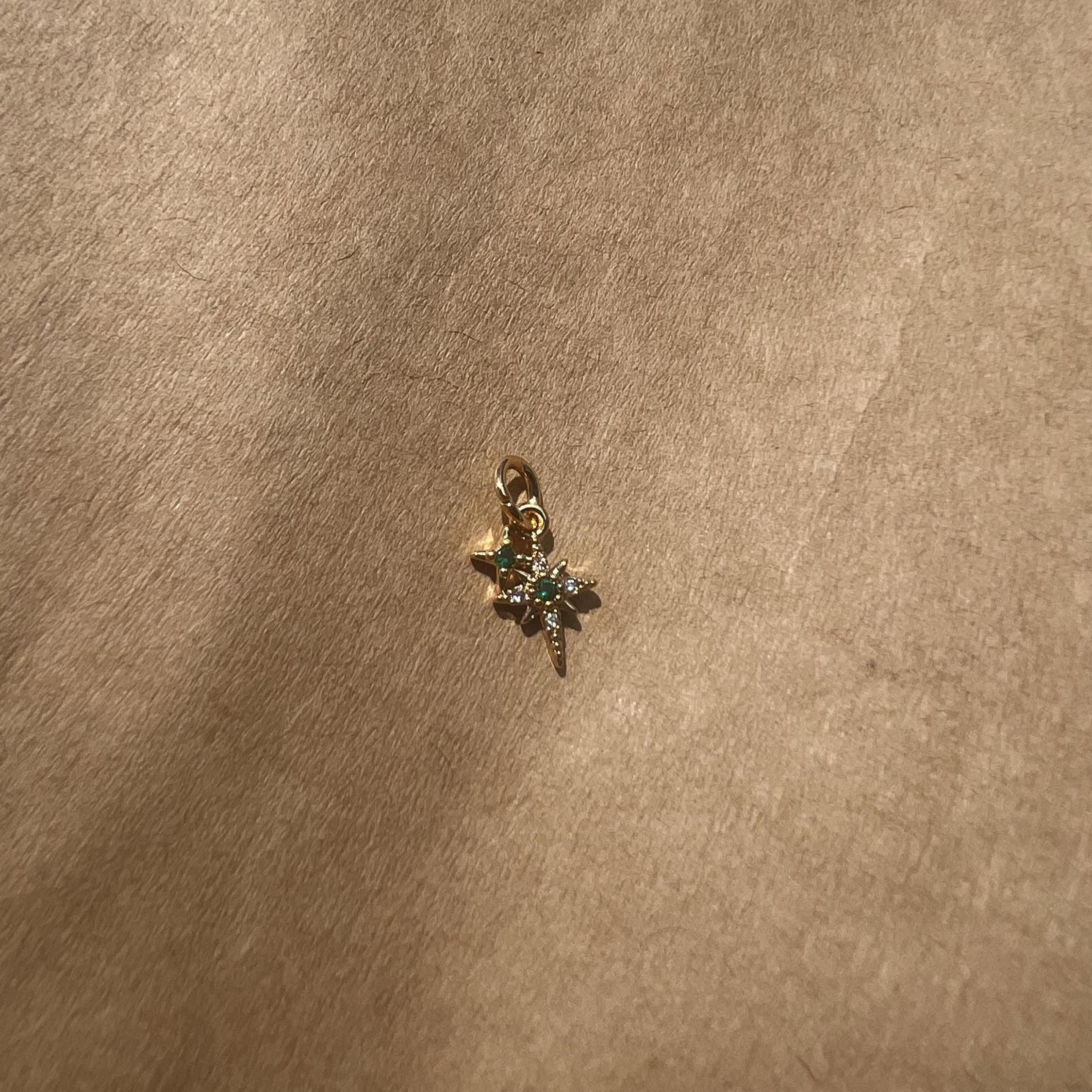 Gold Plated Green Sparkle Charm