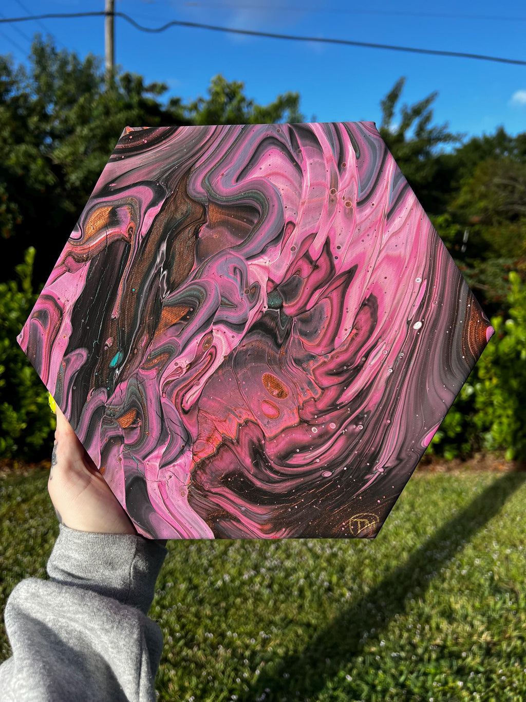Depths Of The Heart Acrylic Pour Painting