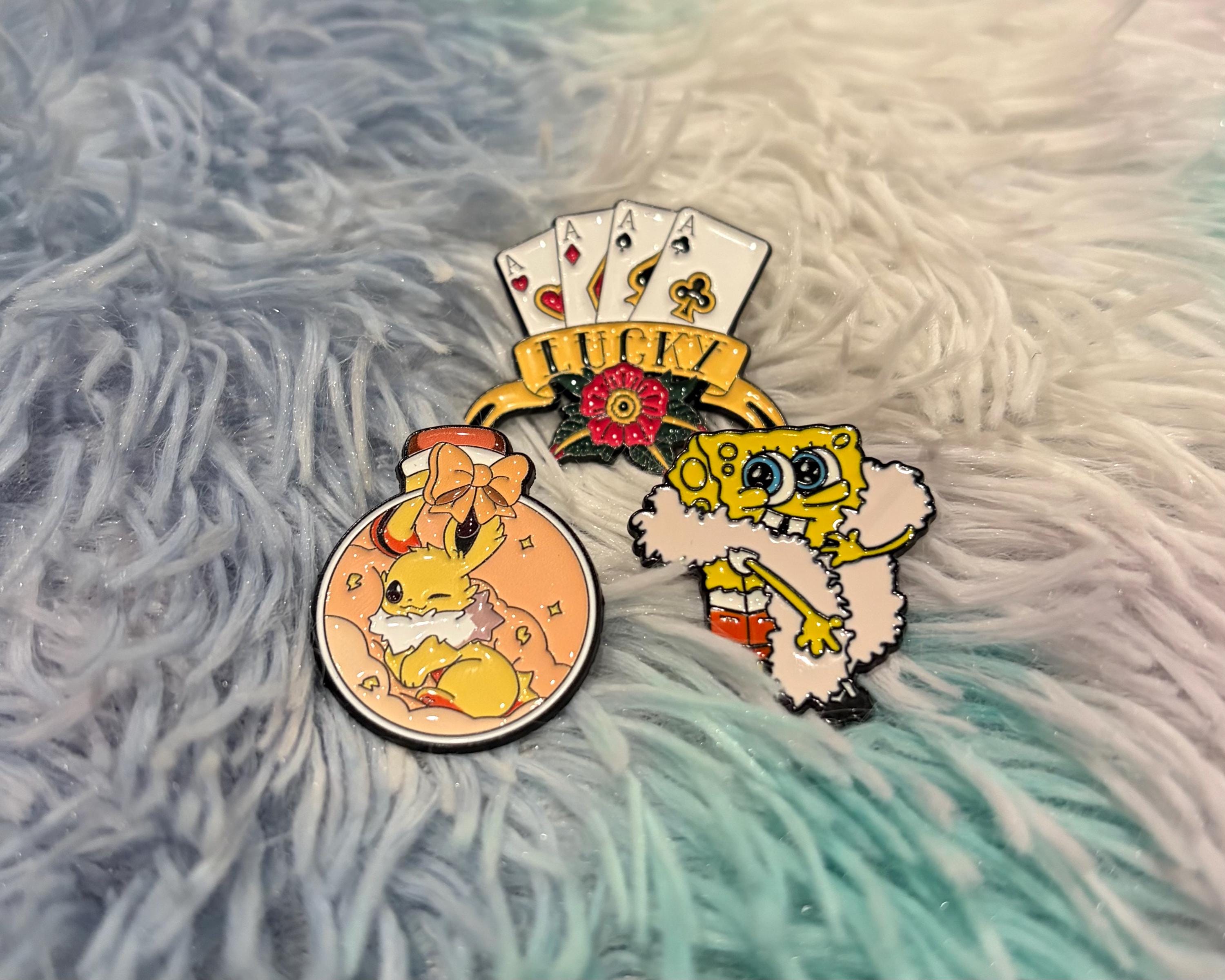 Lucky But Unhinged Enamel Pins