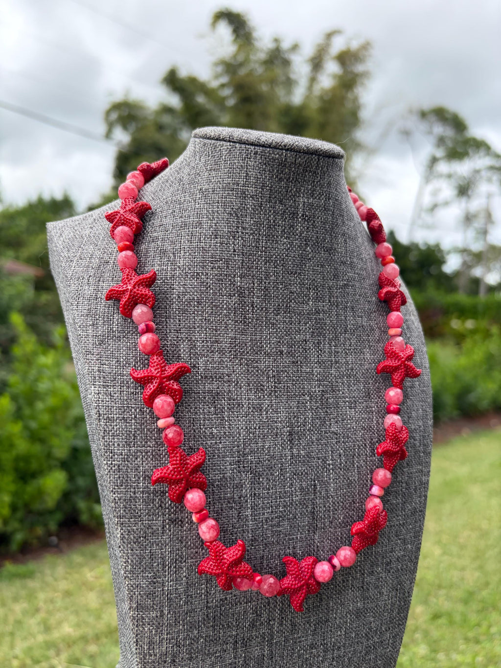 Heishi Opal + Faceted Agate Starfish Crystal Necklace