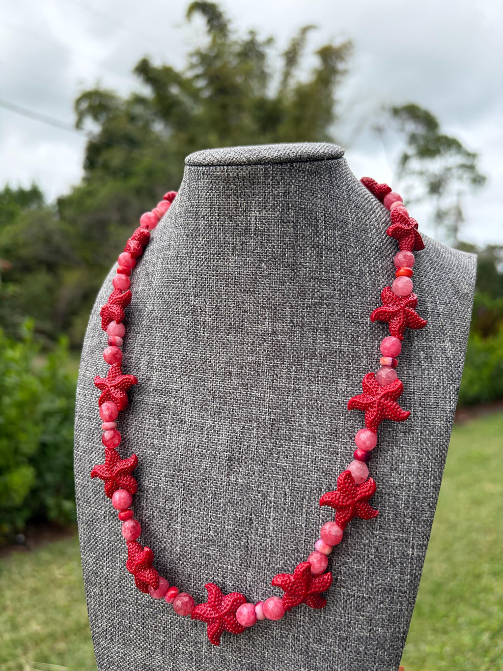 Heishi Opal + Faceted Agate Starfish Crystal Necklace