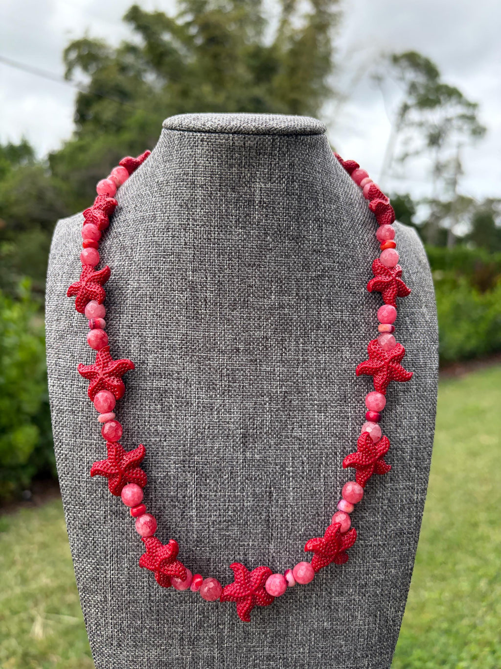 Heishi Opal + Faceted Agate Starfish Crystal Necklace