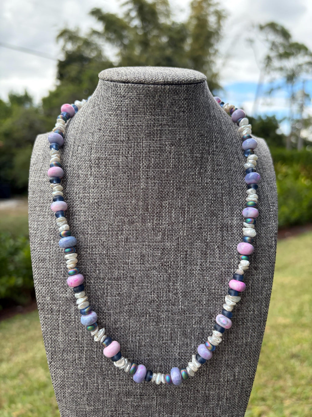 Purple Opal Freshwater Pearl Necklace