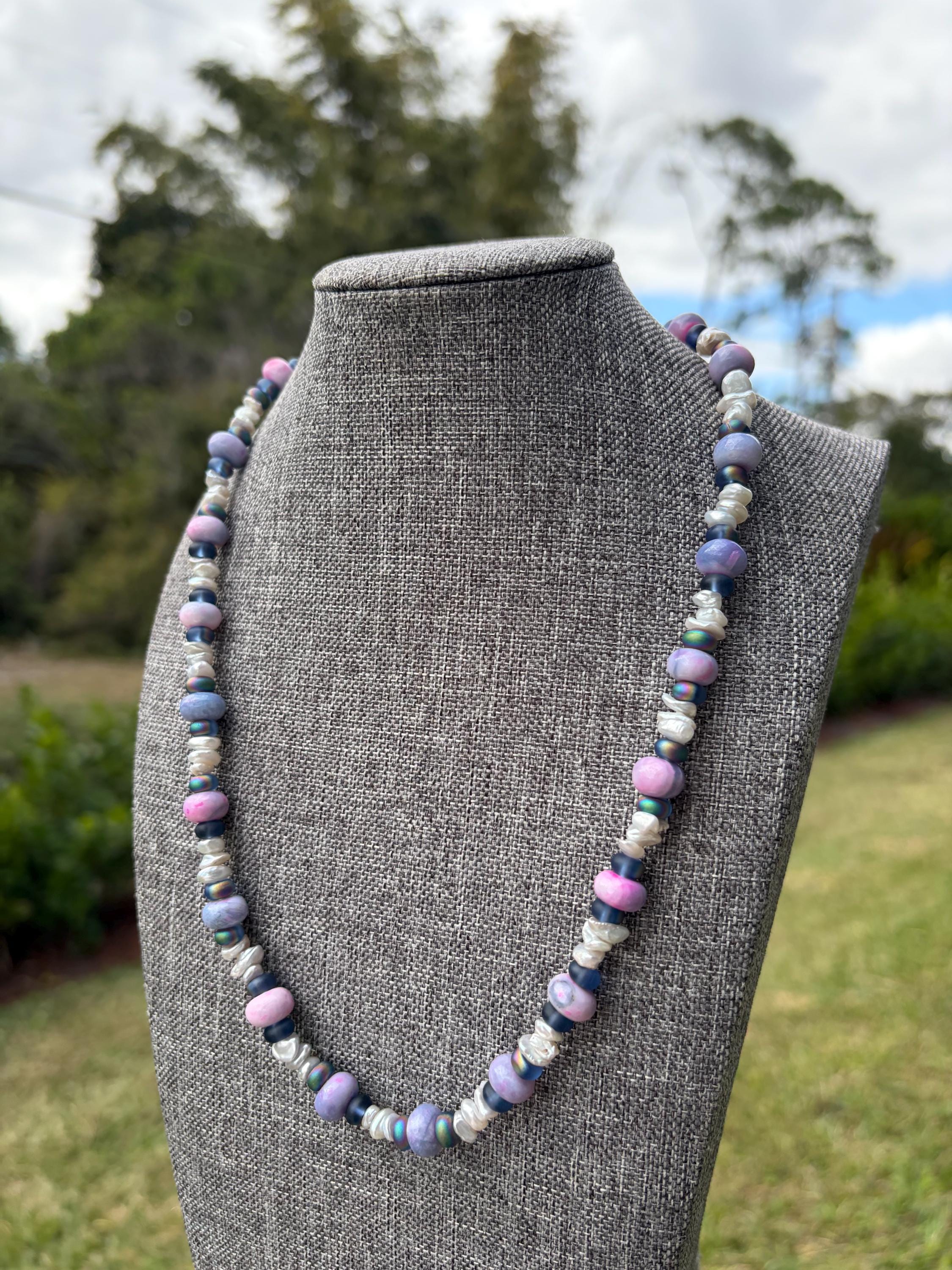 Purple Opal Freshwater Pearl Necklace